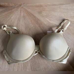 Gold miraculous plunge BS bra NWT